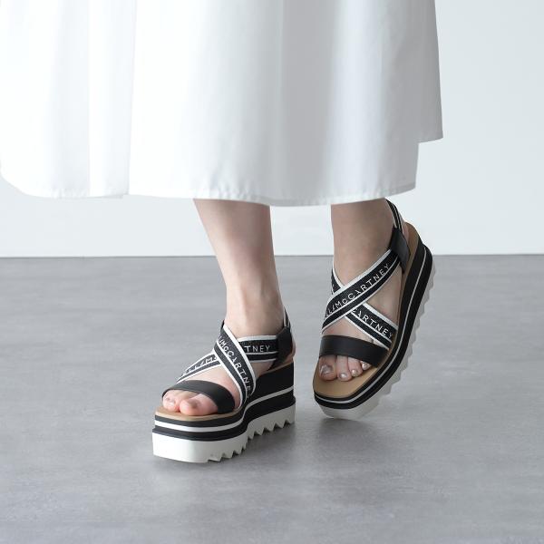 STELLA MCCARTNEY 스트라이프 플랫폼 샌들 