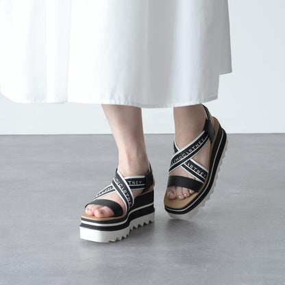 STELLA MCCARTNEY 스트라이프 플랫폼 샌들 