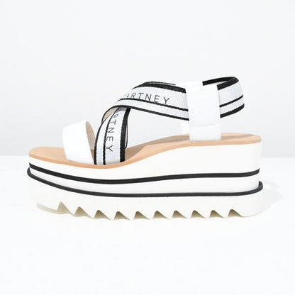 STELLA MCCARTNEY 스트라이프 플랫폼 샌들 