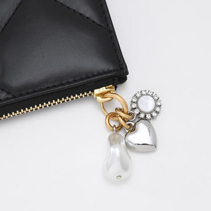 TORY BURCH トリーバーチ キラ ダイヤモンドキルト チャーム ジップカードケース