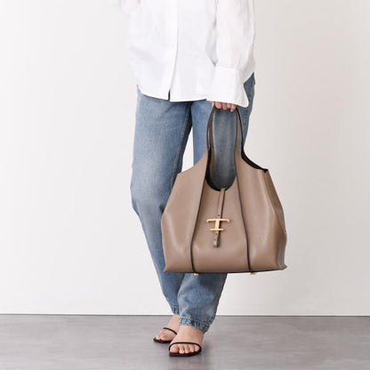 TOD'S T 타임리스 가죽 쇼핑 BAG 미디엄 