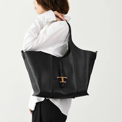 TOD'S T 타임리스 가죽 쇼핑 BAG 미디엄 