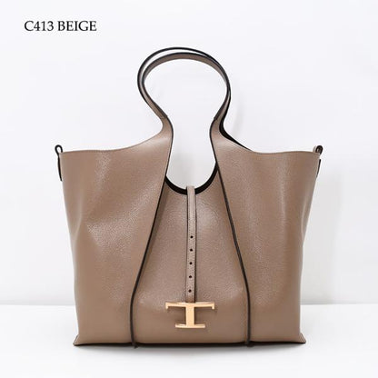 TOD'S T 타임리스 가죽 쇼핑 BAG 미디엄 