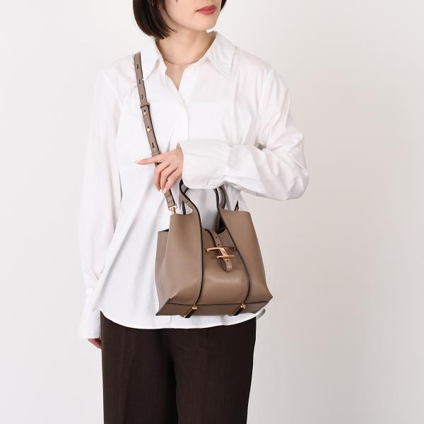 TOD'S T 타임리스 가죽 쇼핑백 미니 
