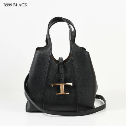 TOD'S T 타임리스 가죽 쇼핑백 미니 