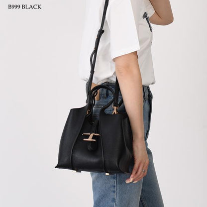 TOD'S T 타임리스 가죽 쇼핑백 미니 