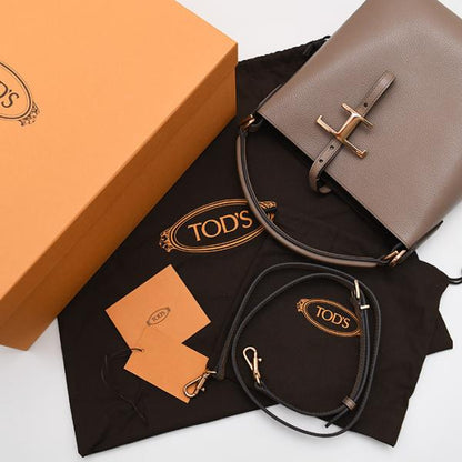 TOD'S トッズ T タイムレス レザー バケット バッグ ミニ