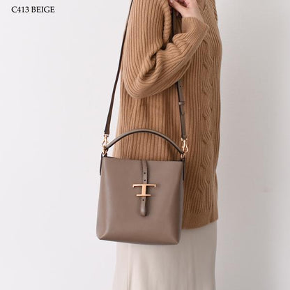 TOD'S トッズ T タイムレス レザー バケット バッグ ミニ
