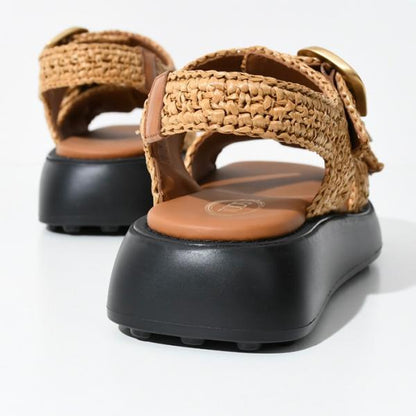 TOD'S 라피아 샌들 