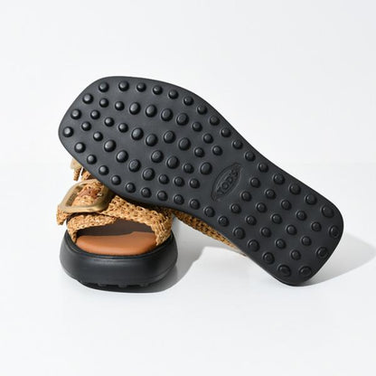 TOD'S 라피아 샌들 