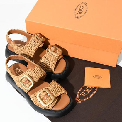TOD'S 라피아 샌들 