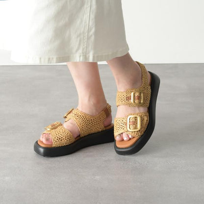 TOD'S 라피아 샌들 