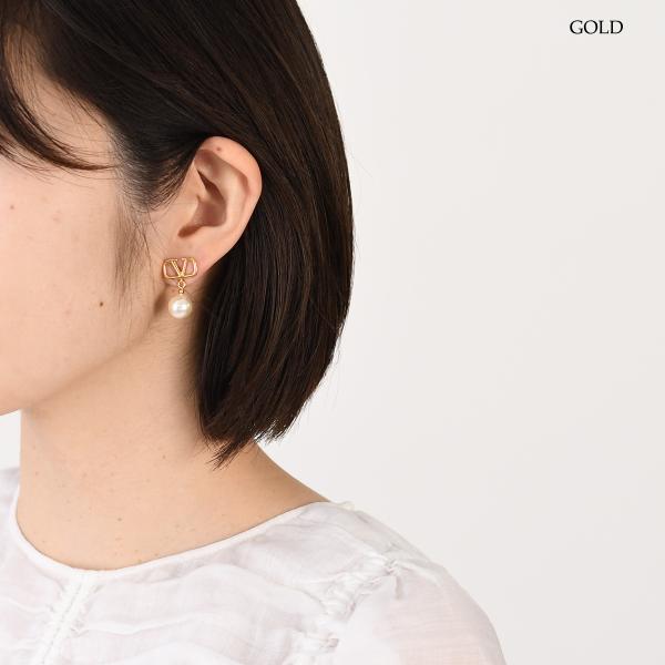 VALENTINO V 로고 스와로브스키 피어싱 