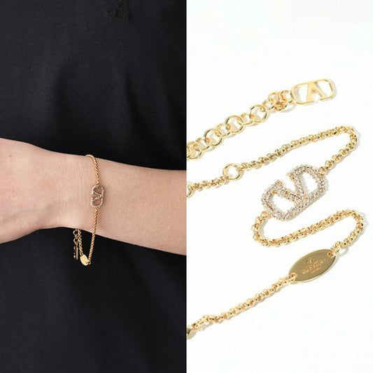 VALENTINO Vロゴクリスタルブレスレット