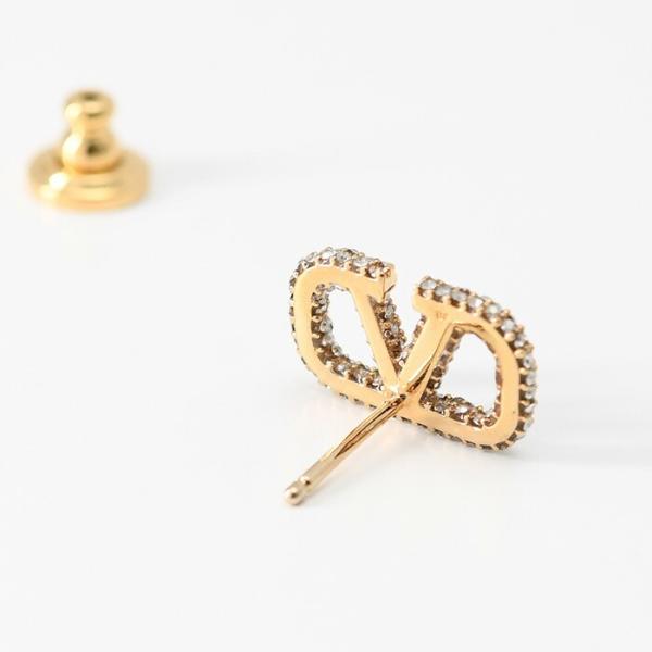 VALENTINO V 로고 스와 로브 스키 R 크리스탈 피어싱 