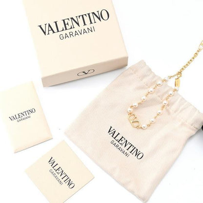 VALENTINO V 로고 시그니처 진주 팔찌 