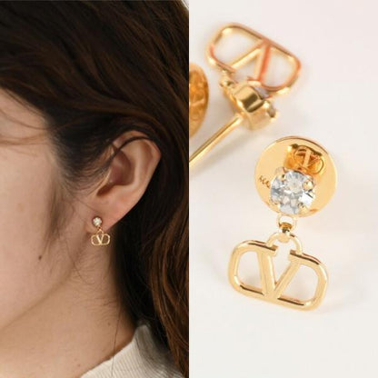 VALENTINO V 로고 메탈 귀걸이 