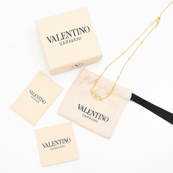 VALENTINO 미니 V 로고 시그니처 메탈 x 스와 로브 스키 크리스탈 목걸이 