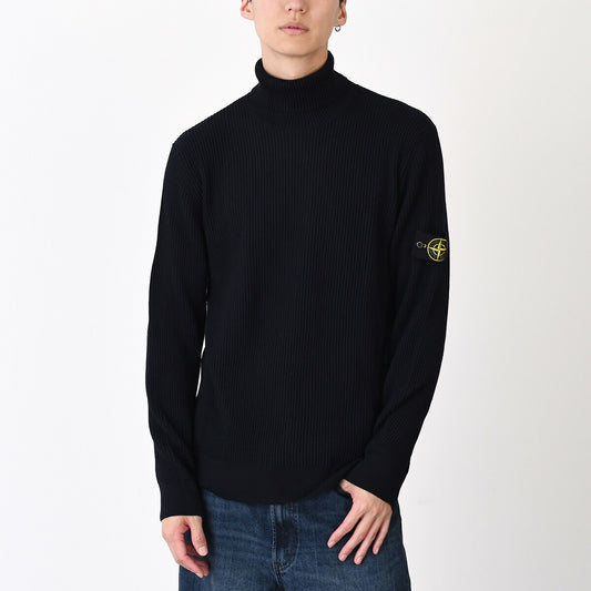 STONE ISLAND 스톤 아일랜드 5100052 터틀넥 니트 리브 트림 