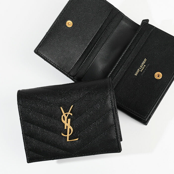 SAINT LAURENT モノグラム ウォレット グレインドプードルエンボスレザー