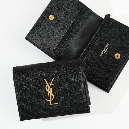 SAINT LAURENT モノグラム ウォレット グレインドプードルエンボスレザー