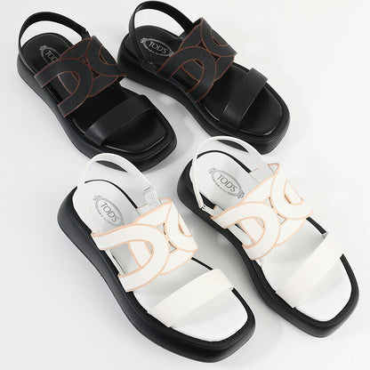 TOD'S 컷아웃 로고 샌들 