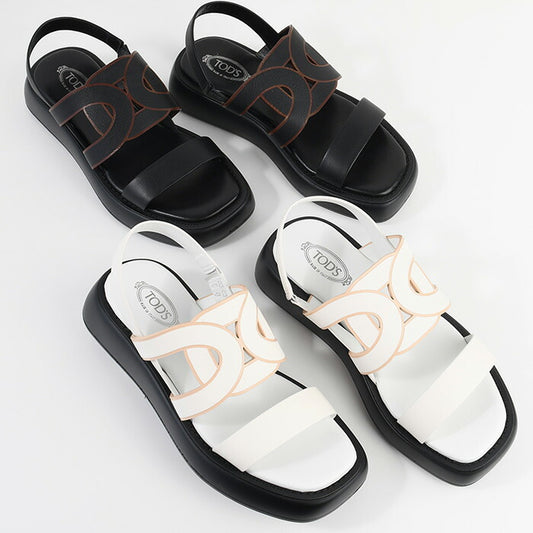 TOD'S 컷아웃 로고 샌들 