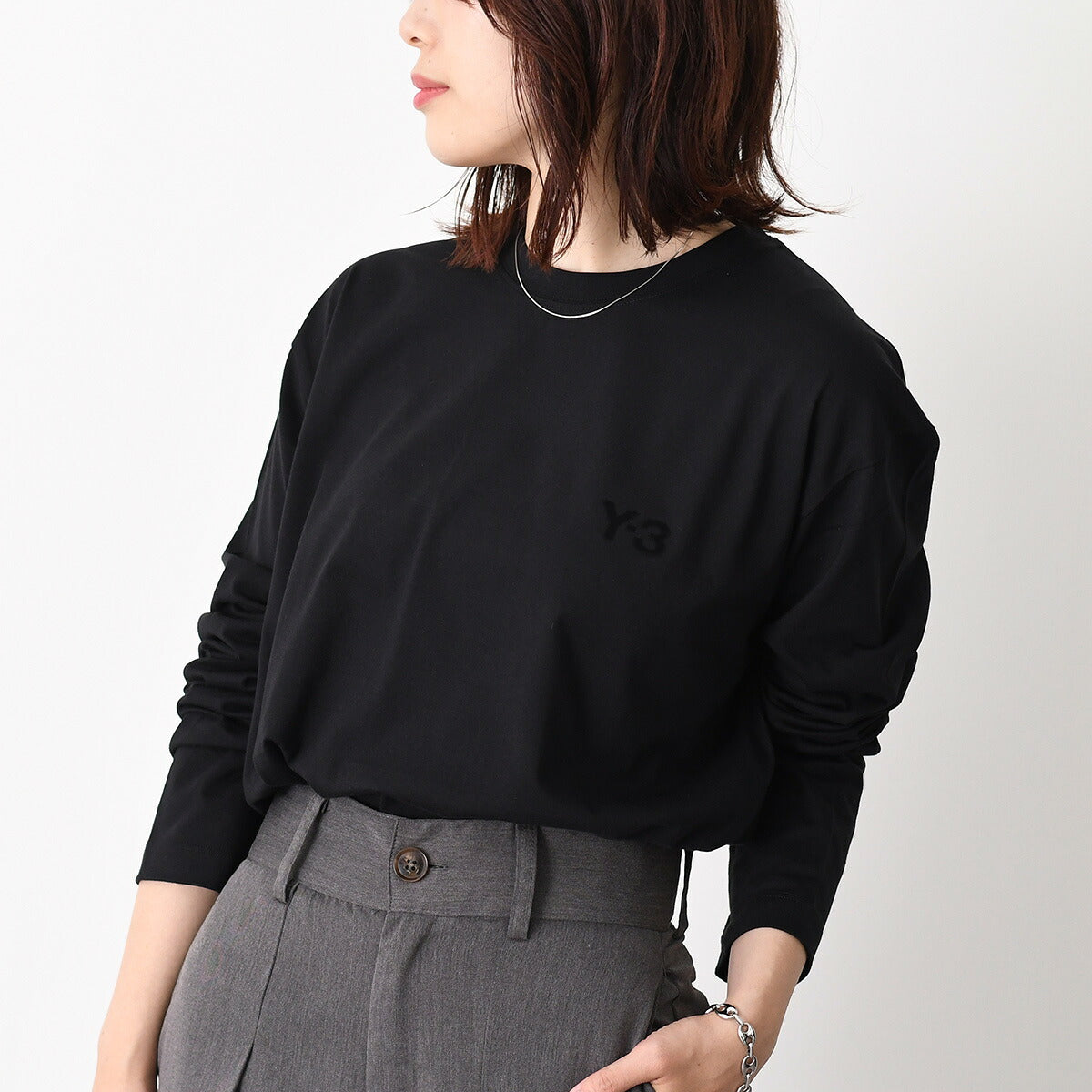 Y-3 LOGO LONG SLEEVE TEE